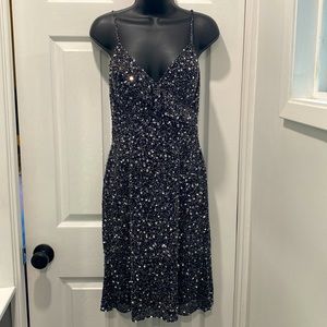 Scala Black and Silver Sequin Dress